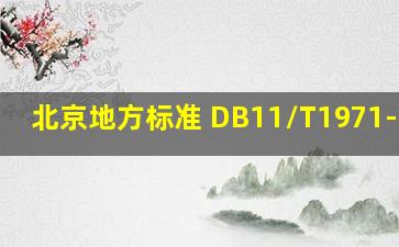 北京地方标准 DB11/T1971-2022